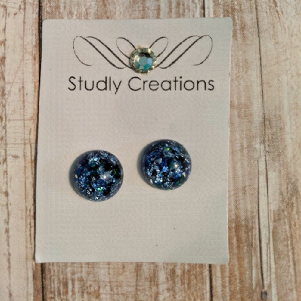 🆕 Studlycreations bue foil dome earrings